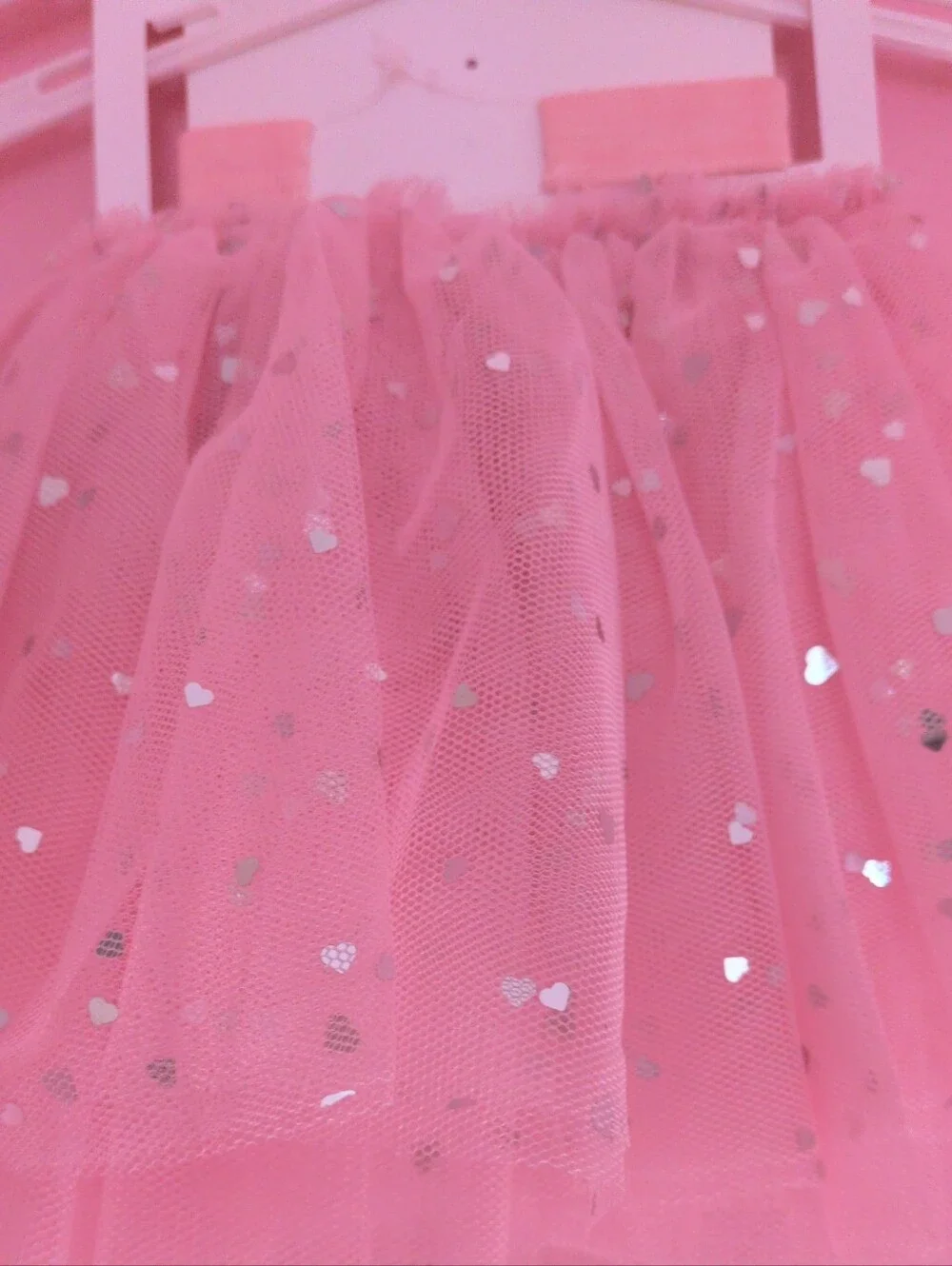 Baby Girl Pink 1st Birthday Tutu Set Silver Glitter/Metallic Foil Heart Applique